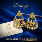 Traditional Lakshmi Elephant Pearl Earrings