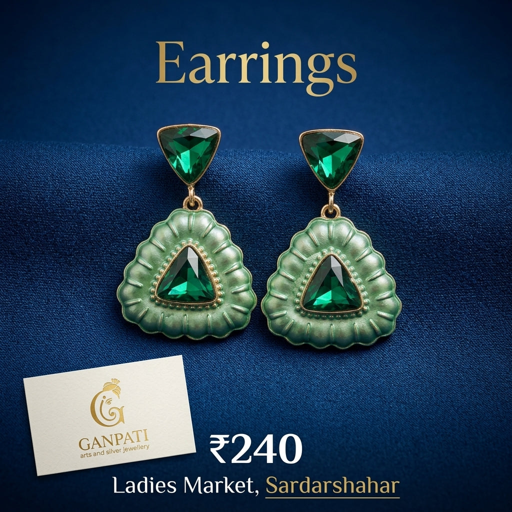Emerald Green Designer Earrings