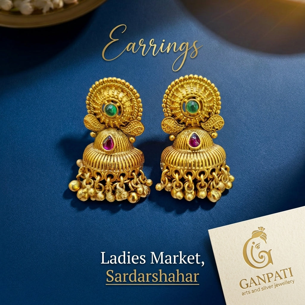 Traditional Temple Style Jhumka Earrings