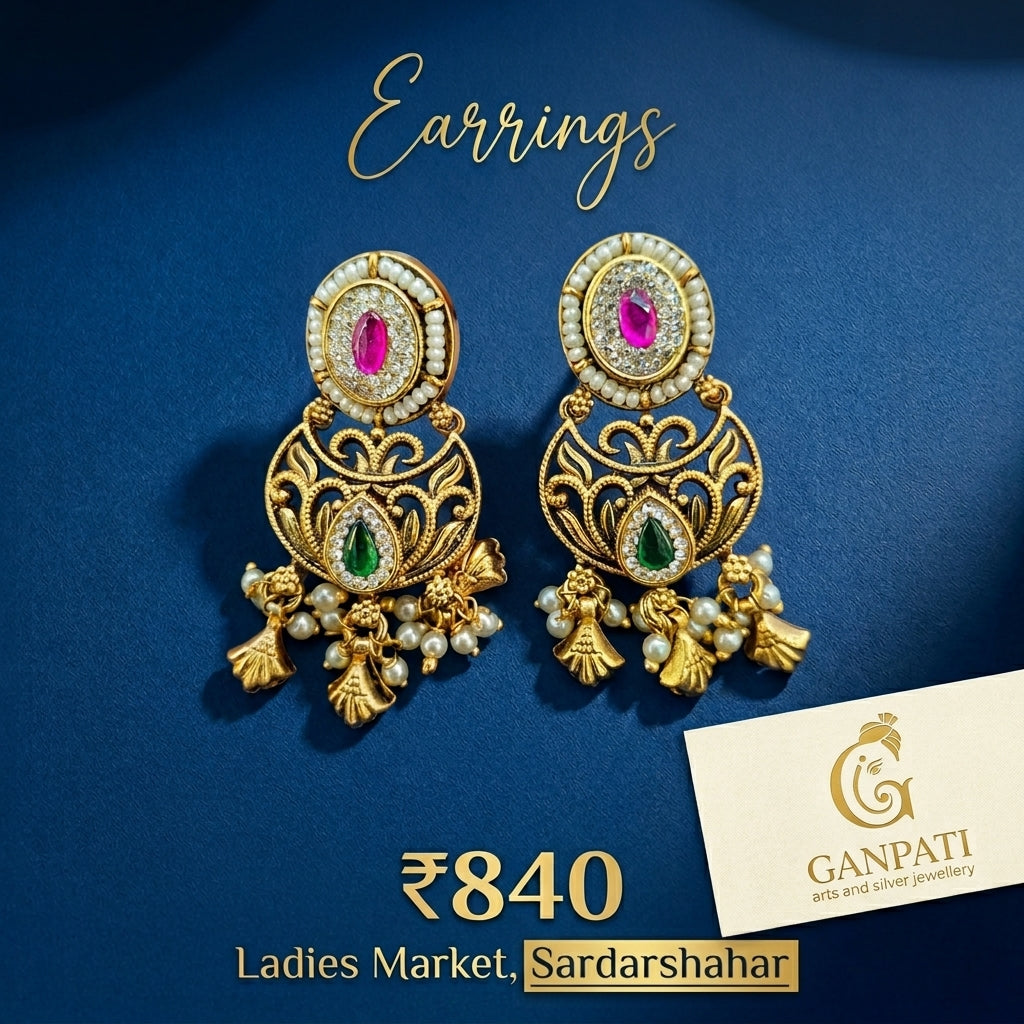 Traditional Stone Work Designer Earrings