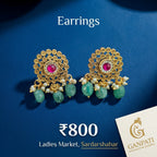 Traditional Stone & Pearl Designer Earrings