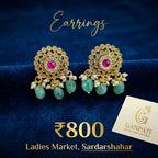 Traditional Stone & Pearl Designer Earrings
