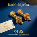 Traditional Gold Polish Jhumka Earrings