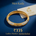 Dual Tone Panel Design Men’s Kada (Gold Finish)