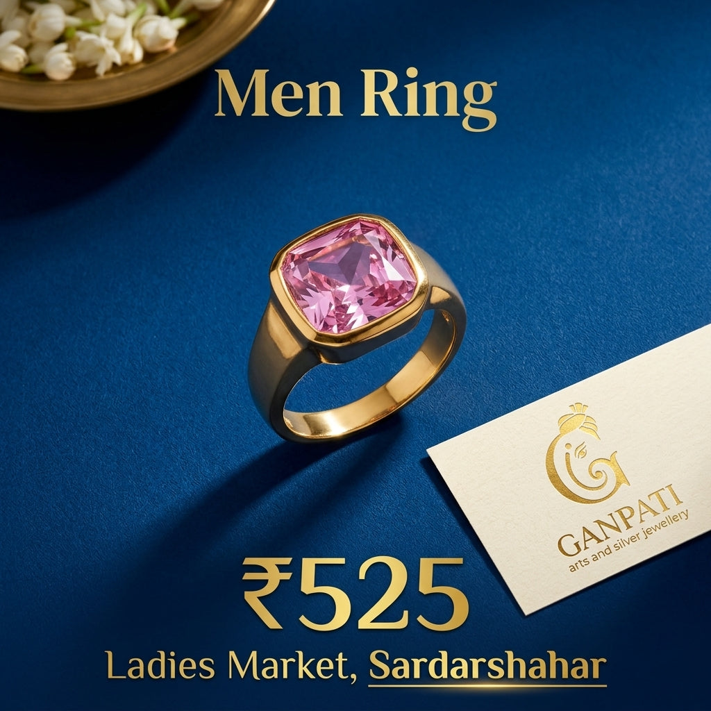 Pink Stone Men Ring
