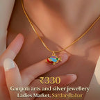 Multicolor Fish Charm Pendant Necklace (Gold Tone)