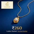 Pearl Drop Statement Pendant Necklace (Gold Tone)