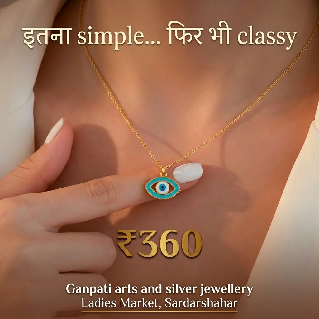Evil Eye Protection Pendant Necklace (Gold Tone)