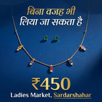 Multi Stone Drop Pendant Necklace with Stud Earrings Set