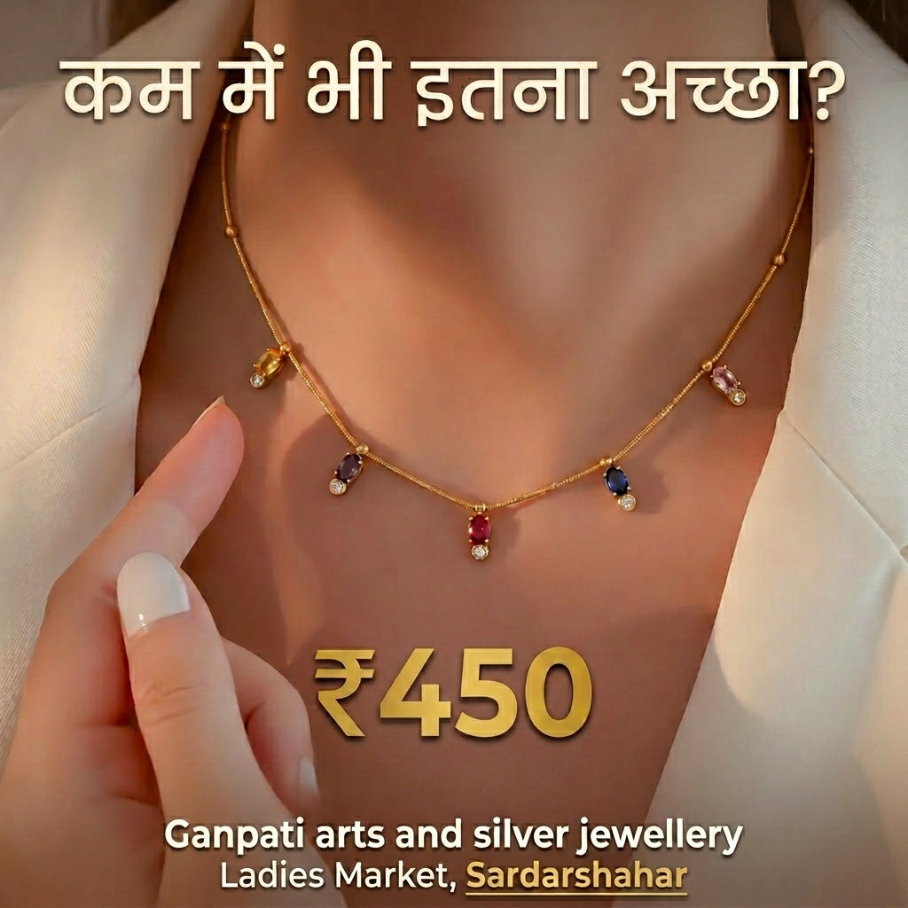 Multi Stone Drop Pendant Necklace with Stud Earrings Set