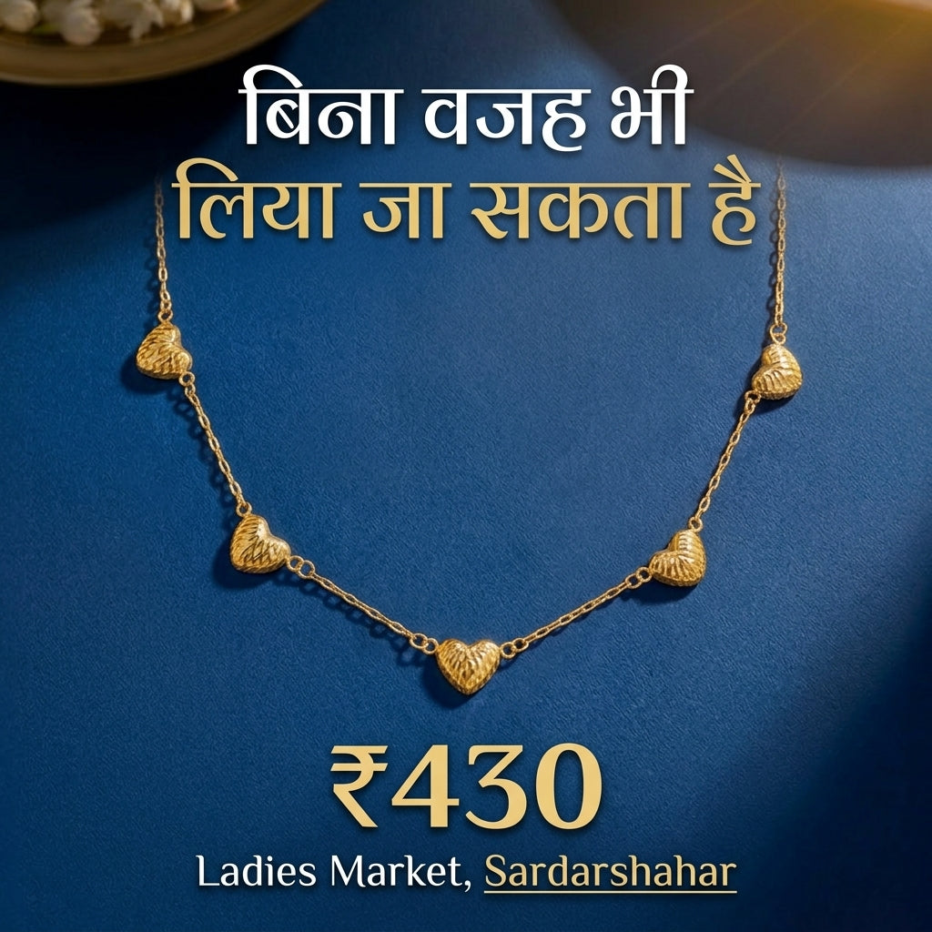 Heart Charm Minimal Necklace (Gold Tone)
