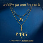 Layered Mangalsutra Style Heart & Dagger Pendant Necklace