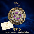 Traditional Circular Designer Ring (Pink Stone Detailing)