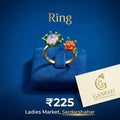 Adjustable Floral Stone Designer Ring