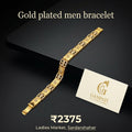 Gold plated Men Bracelet (Geometric Link Design)