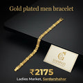 Gold Plated Men Bracelet (Premium Link Design)