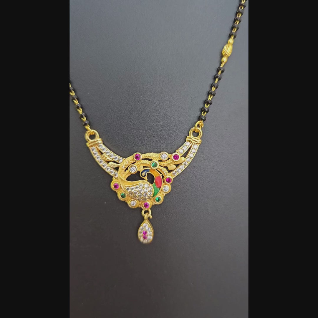 Traditional Designer Mangalsutra Set with Earrings