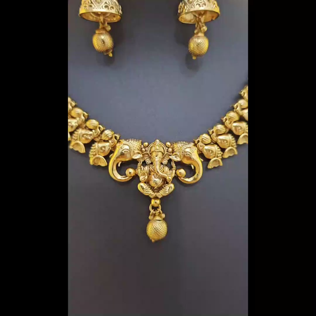 Temple Art Necklace Set