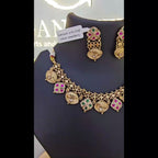 Traditional Stone Work Necklace Set with Earrings