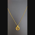 Dual Ring Minimal Pendant Necklace (Gold Tone