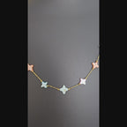Pastel Charm Beaded Necklace (Gold Chain)
