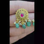 Traditional Stone & Pearl Designer Earrings